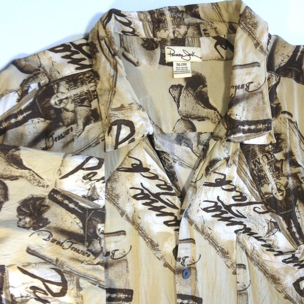 Men's Short Sleeve Panama Jack Hawaiian Shirt Rum Bottles Camp Shirt XXXL 3XL